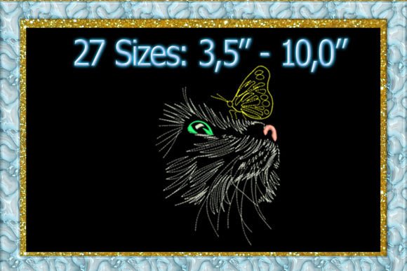 Cat with a Butterfly Embroidery