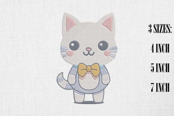 Cute Kitty Cat Embroidery