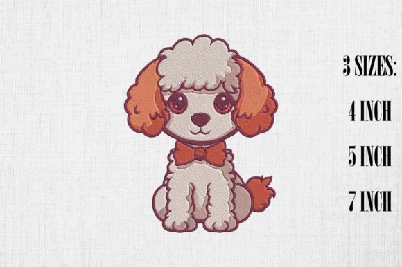 Cute Poodle Embroidery Design for Small Business Merch