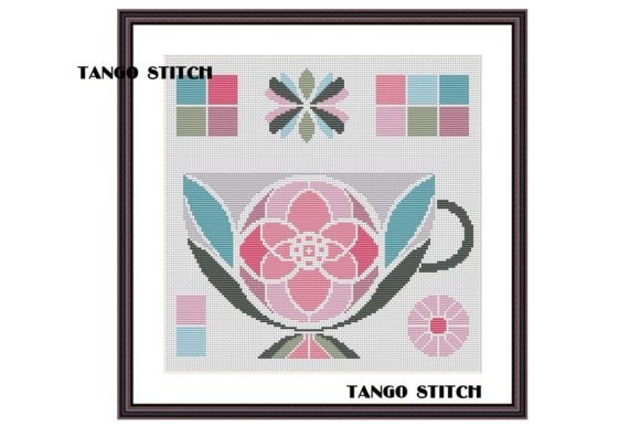 Flower Cup Cross Stitch Hand Embroidery