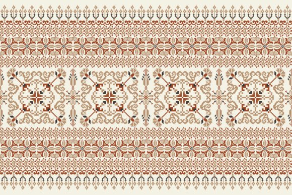 Geometric Floral Cross Stitch Embroidery